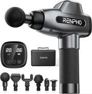 RENPHO Massage Gun Deep Tissue, FSA HSA Eligible Percussion Muscle Massage Gun for Athletes, Electric Handheld Massager Gun for Pain Relief Relax 6 Massage Head, 15 Speed
