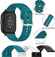 Compatible with Veryfitpro ID205L/ID205/ID205U/ID205S/ID205G/SW020/SW021 Smart Watch Bands Soft Silicone Waterproof Adjustable Replacement Bands for Willful Yamay Letscom Letsfit(Green+Black+White)