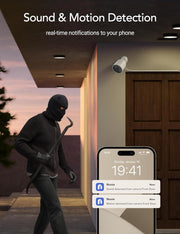 nooie Security Camera Outdoor 1080P, IP66 Weatherproof Surveillance Camera, Night Vision, 2-Way Audio, Motion Detection, Deterrent Alarm, Works with Alexa, Cloud/SD Storage, 2.4G WiFi
