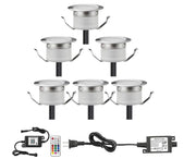 WiFi LED Deck Lighting Kits, FVTLED 6pcs Φ1.22 Low Voltage LED Step Light Waterproof Decor Recessed Lamps Compatible with Alexa Google Home Smartphone Controlled Color Changing Lights