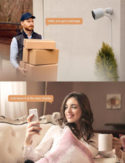 nooie Security Camera Outdoor 1080P, IP66 Weatherproof Surveillance Camera, Night Vision, 2-Way Audio, Motion Detection, Deterrent Alarm, Works with Alexa, Cloud/SD Storage, 2.4G WiFi