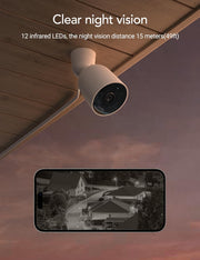 nooie Security Camera Outdoor 1080P, IP66 Weatherproof Surveillance Camera, Night Vision, 2-Way Audio, Motion Detection, Deterrent Alarm, Works with Alexa, Cloud/SD Storage, 2.4G WiFi